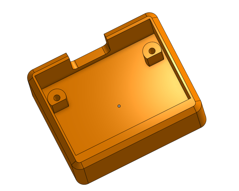 A CAD drawing showing an internal view of the printed housing.
